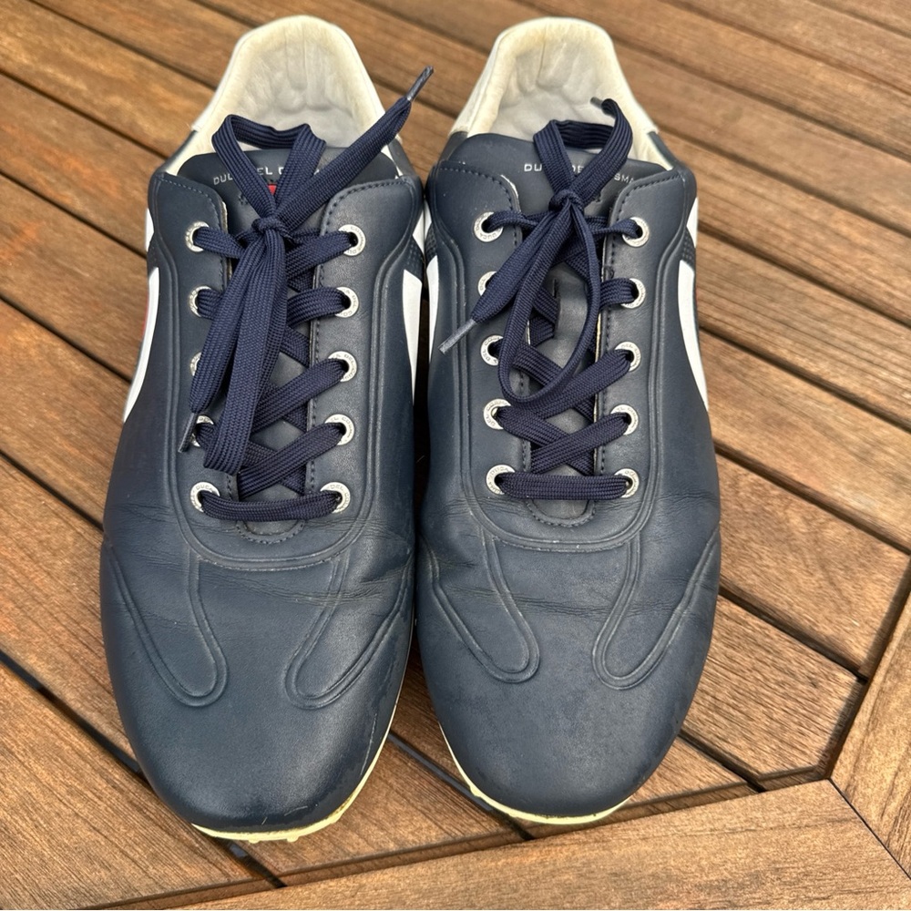 Blue Italian Golf Shoes with Lace-Up Design and Non-Slip Sole Golf Shoes